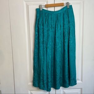 Emerald 100% SILK Floral Embossed Skirt